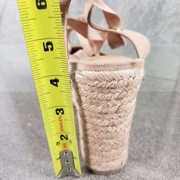 INC Shoes Womens 11 M Maisie Tan Lace-Up Espadrille Wedge Sandals Ankle Wrap Tie - Picture 12 of 13